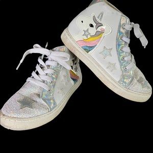 Girls high top unicorn sneakers size 3